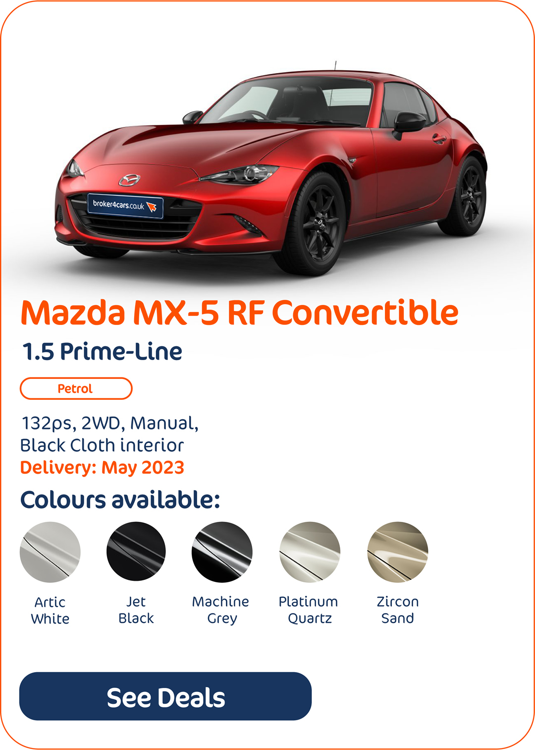 Mazda MX-5 RF Convertible 1.5 Prime-Line - Click to Enquire